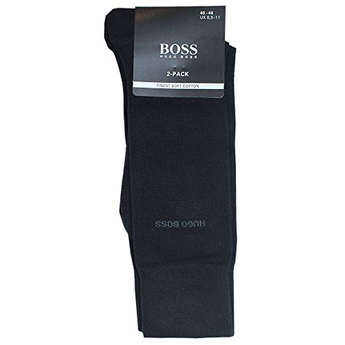 BOSS Juego de calcetines para hombre en bolsa de viaje, 2 unidades, negro, 40-46