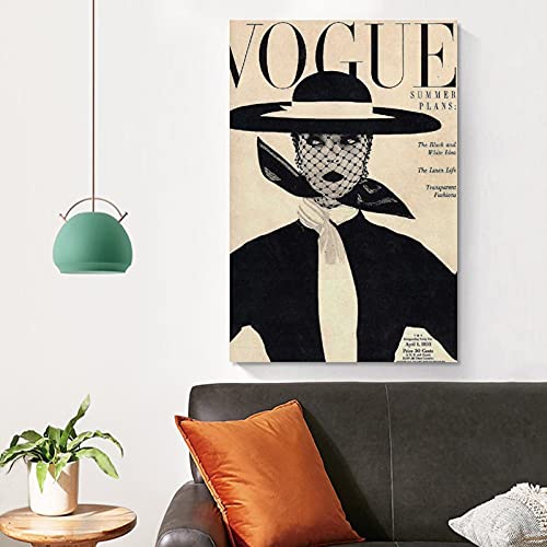 Botkin Póster vintage de Vogue con diseño de póster y pared de 30 x 45 cm