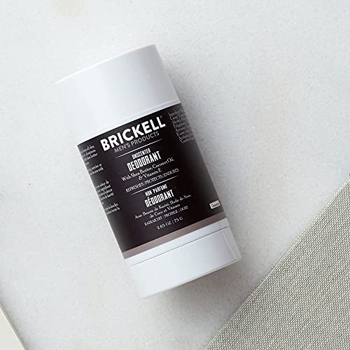 Brickell Men's Products Desodorante natural para hombres, natural y orgánico, sin aluminio, alcohol ni bicarbonato de sodio, 78 ml (Sin perfume)