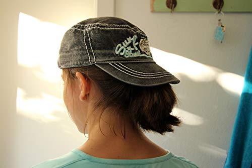 Brisa VW Collection - Volkswagen Furgoneta Hippie Bus T1 Van Gorra de Béisbol Vintage de Algodón, Baseball Cap Ajustable, Sombrero Militar para Hombre y Mujer, Deporte/Idea de Regalo (Surf/Negro)