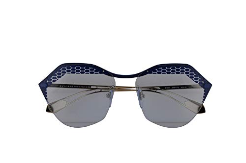 Bulgari Gafas de sol BV6109 Mate tejanos en el oro pálido w/azul claro de la lente de 62 mm 205172 BV 6109 mujer Mate pantalones vaqueros azules en oro pálido Grande