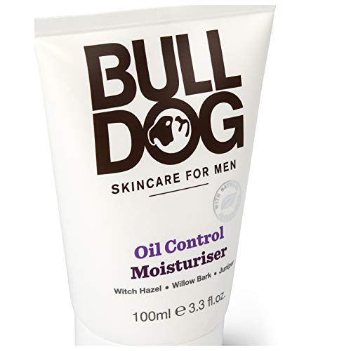 Bulldog Skincare for Men - Crema facial hidratante 100 ml para hombres con piel grasa, contiene ingredientes naturales Hamamelis, corteza de Sauce y Enebro