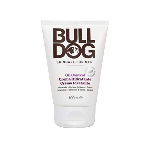 Bulldog Skincare for Men - Crema facial hidratante 100 ml para hombres con piel grasa, contiene ingredientes naturales Hamamelis, corteza de Sauce y Enebro