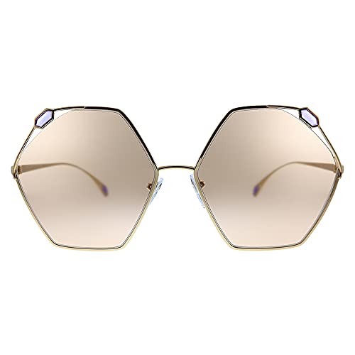 Bvlgari BV 6160 2014/3 Gafas de sol geométricas de metal oro rosa lente marrón