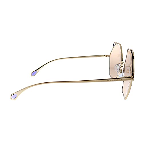 Bvlgari BV 6160 2014/3 Gafas de sol geométricas de metal oro rosa lente marrón