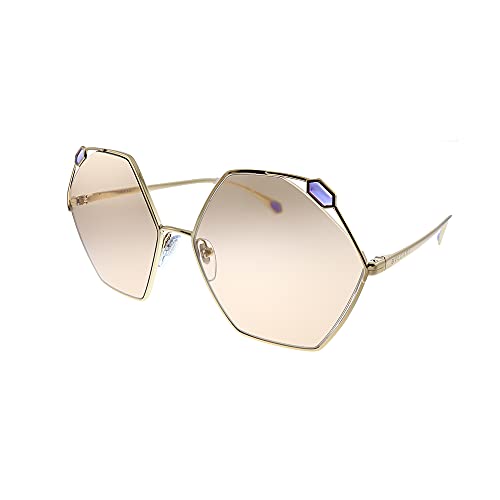 Bvlgari BV 6160 2014/3 Gafas de sol geométricas de metal oro rosa lente marrón