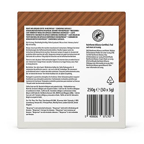 by Amazon Cápsulas Ristretto, compatibles con Nespresso - 100 cápsulas (2 x 50)