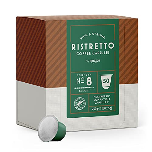 by Amazon Cápsulas Ristretto, compatibles con Nespresso - 100 cápsulas (2 x 50)