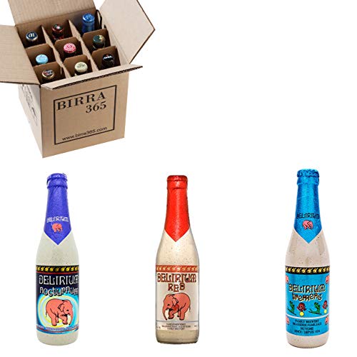 Caja selección de cerveza Delirium Tremens. Caja con 9 cervezas Delirium Tremens, la mejor cerveza del Mundo Beer World Idol 2018.