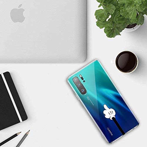 Caler Funda compatible con Huawei P30 Lite funda transparente con dibujos TPU suave Bumper Case con bonito diseño de TPU silicona antigolpes 3D Vogue Ultra Chic lujo