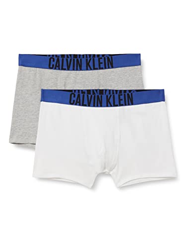 Calvin Klein 2 Calzoncillos Baadores Ajustados para Hombre, Greyheather/Pvhwhite, 12 años para Niños