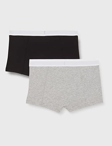 Calvin Klein 2PK Trunks Baadores Ajustados para Hombre, Greyheather/Pvhblack, 8 años para Niños