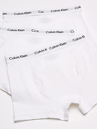 Calvin Klein 3 Pack Low Rise Trunks-Cotton Stretch Bóxers, Blanco (White 100), S (Pack de 3) para Hombre