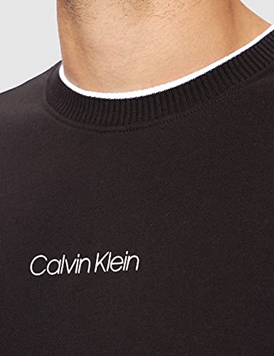 Calvin Klein Center Logo Sweatshirt, Sudadera para Hombre, Negro (Ck Black), S