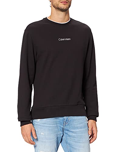 Calvin Klein Center Logo Sweatshirt, Sudadera para Hombre, Negro (Ck Black), S