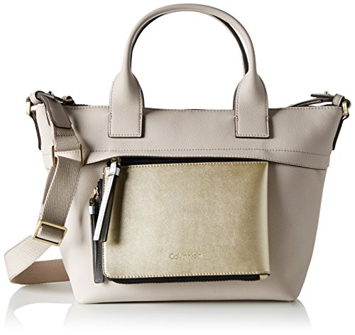 Calvin Klein CH4RLY Medium Tote, Bolsa para Mujer, Beige (Mushroom), 14x24x25 cm (b x h x t)