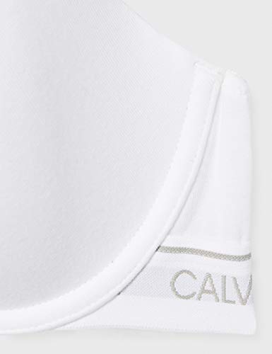 Calvin Klein Lightly Lined Demi Almohadillas y Rellenos de Sujetador, White, 36DD para Mujer