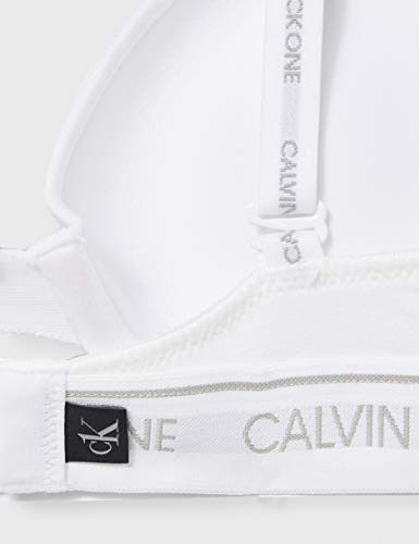 Calvin Klein Lightly Lined Demi Almohadillas y Rellenos de Sujetador, White, 36DD para Mujer