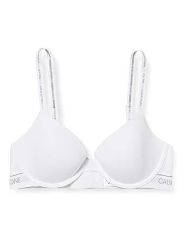 Calvin Klein Lightly Lined Demi Almohadillas y Rellenos de Sujetador, White, 36DD para Mujer