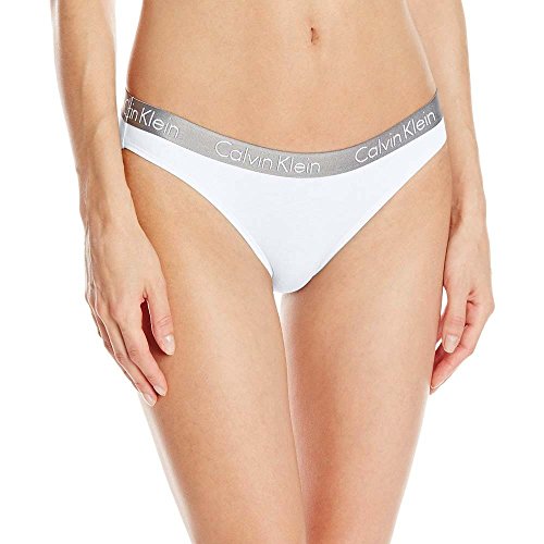 Calvin Klein Radiant Cotton-Bikini Braguita, Blanco (White 100), S para Mujer