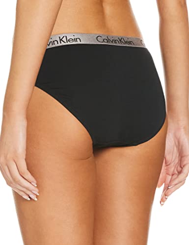 Calvin Klein Radiant Cotton-Bikini Braguita, Negro (Black 001), S para Mujer