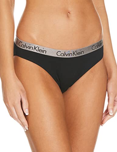 Calvin Klein Radiant Cotton-Bikini Braguita, Negro (Black 001), S para Mujer