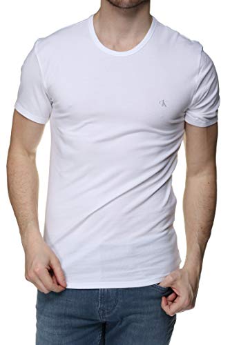 Calvin Klein S/S Crew Neck 2Pk Camiseta de Manga Corta, White, XL (Pack de 2) para Hombre