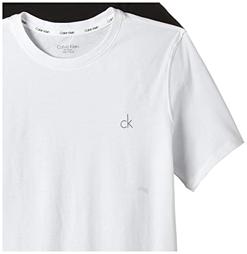 Calvin Klein Ss Tee Camiseta, Negro (Black/White 908), 152 centimeters (Talla del fabricante: 10-12) (Pack de 2) para Niños