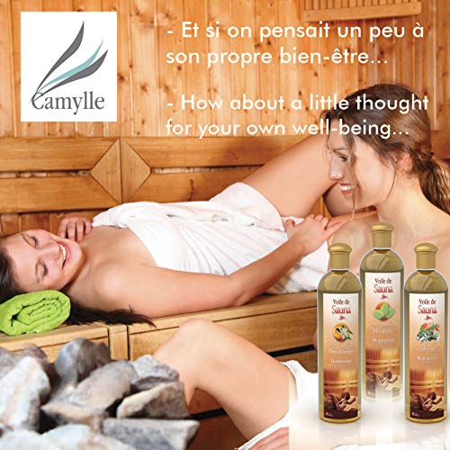 Camylle - Fragancia Sauna Cedro/Litsea - Fragancias a base de Aceites Esenciales Puros y Naturales para Sauna - Estimula la convivencia con aromas amaderados y afrutados - 250ml