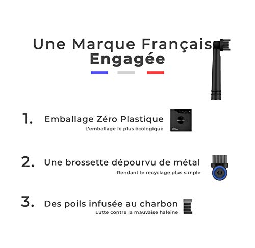 Candore - 4 Cabezales Responsables Carbon One | Infusión de carbón, Cepillado óptimo - Para Oral-B B Cepillo de Dientes Eléctricos | Programa de reciclaje | Envases sin plástico | Cuerpo Negro intenso