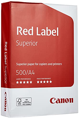 Canon Alemania Red Label superior Negocios Papel, 5 x 500 hojas, certificado FSC, A4, 80 g/m², todas las impresoras HOCHWEIß CIE 168 (optimizado embalaje protector)