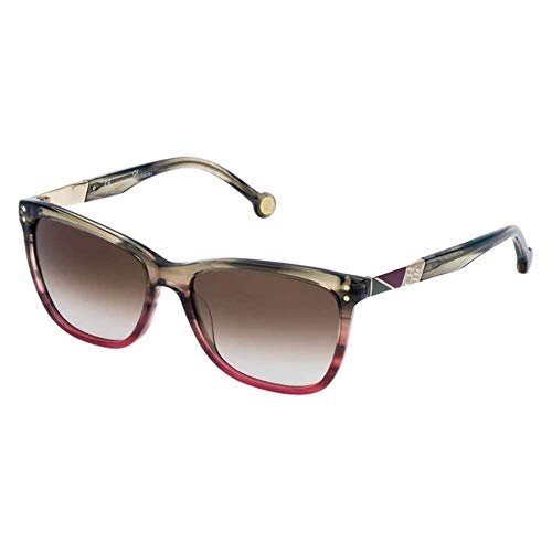 Carolina Herrera SHE7495504AB Gafas, Streaked Olive+Transparent Pink, 55/16/135 para Mujer