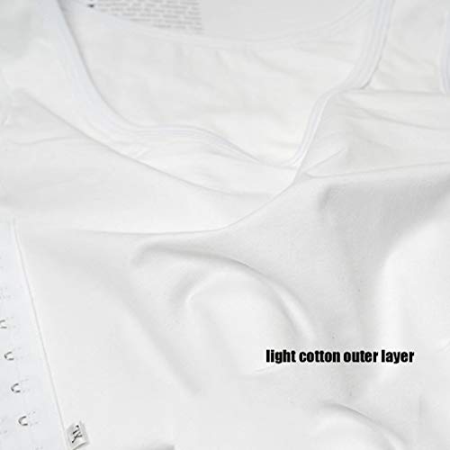 Carpeta de Pecho Tomboy Trans Lesbiana Camiseta Sin Mangas Corsé de Vendaje Súper Elástico Sujetador Deportivo Corto de Algodón Body Sculpting (Color : White, Size : X-Large)