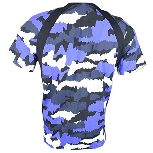 Cavalli Class - Camiseta de algodón, diseño de camuflaje Azul Camuflaje azul. XL