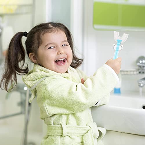 Cepillo de Dientes para Bebe en Forma de U, Cepillo de dientes de boca entera desmontable, Diseño de Limpieza de Dientes de 360 ​​° Juego de 4 piezas (para niños de 6 a 12 años)