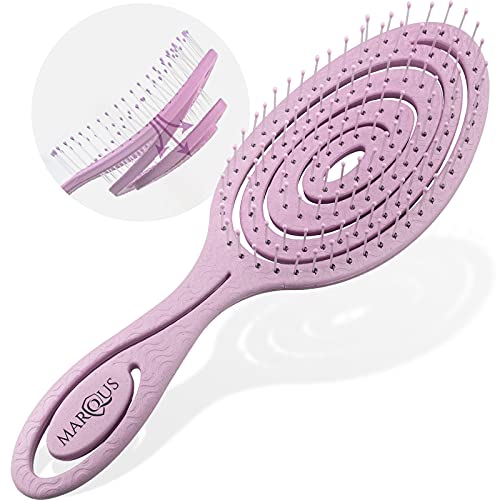 Cepillo Pelo Antitirones niña y adultos - Cepillo desenredante de fibra natural - exclusivas cerdas de flexión ultra suaves y con cuerpo - Se desliza con facilidad, 1 pieza - 1 pieza - Color Violeta