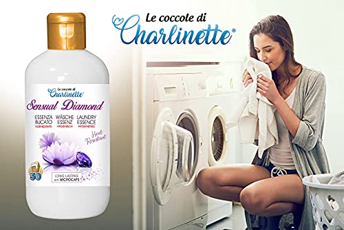 Charlinette Perfume higienizante para el Lavado in lavadora ultra Concentrado Aceite Esencial de Flor de Loto con Microcápsulas de larga duración Perfumador para la Ropa Professional 50 lavados