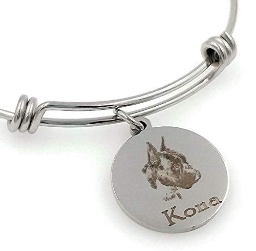 Chloe & Violet Jewelry Boxer perro brazalete pulsera-personalizada, grabado, ampliable