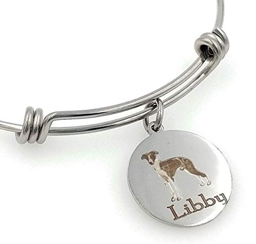 Chloe & Violet Jewelry Galgo italiano brazalete pulsera-personalizada, grabado, ampliable