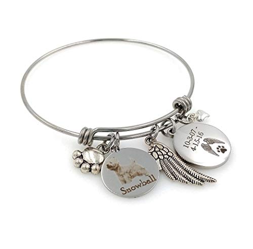 Chloe & Violet Jewelry Westie, collar o pulsera brazalete personalizado West Highland Terrier Memorial del Recuerdo, grabado - puente del arco iris