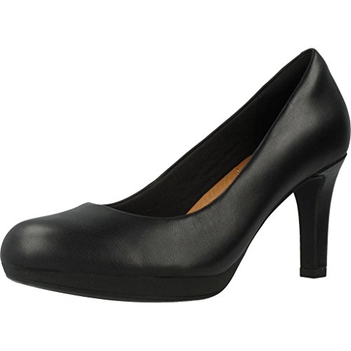 Clarks Adriel Viola Zapatos de Tacón Mujer, Negro (Black Leather), 38 EU