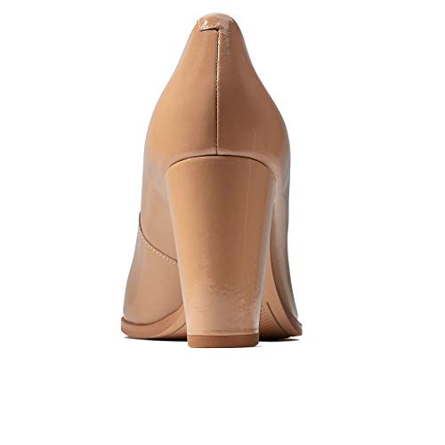 Clarks Kaylin Cara, Zapatos de Tacón Mujer, Beige (Praline Patent Praline Patent), 39 EU