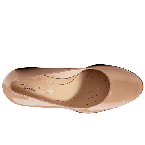 Clarks Kaylin Cara, Zapatos de Tacón Mujer, Beige (Praline Patent Praline Patent), 39 EU