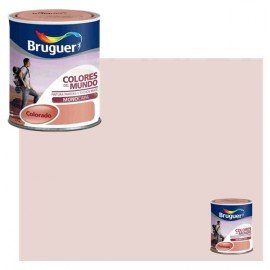 C.MUNDO Pintura PLÁSTICA Colores Mundo Colorado Malva Suave 750 ML BRUGUER, Negro