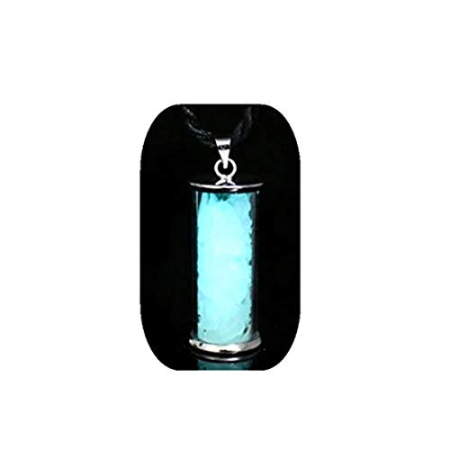 Colgante de cristal fluorescente con piedra luminosa oscura y colgante de botella de deseo de cristal natural que brilla en la oscuridad, regalo