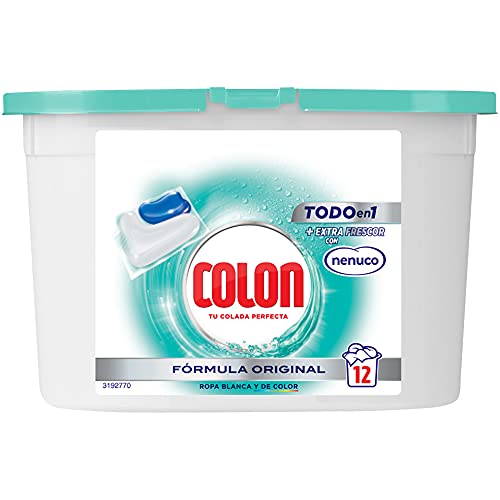 Colon Nenuco Detergente para la lavadora, adecuado para ropa blanca y de color, Formato cápsulas - 12 dosis