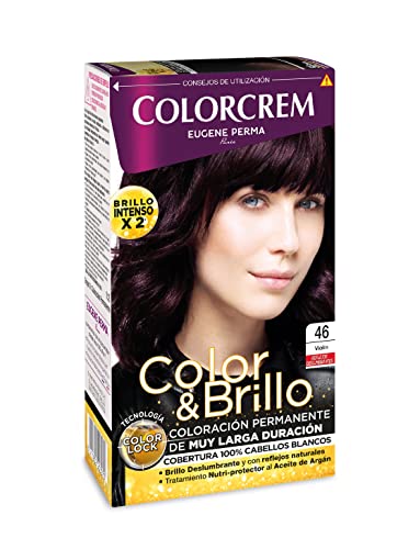 Colorcrem Color & Brillo - Tinte permanente mujer - Tono 46 Violin, con tratamiento nutri-protector al aceite de Argán. + 45% de producto | Disponible en más de 20 tonos.