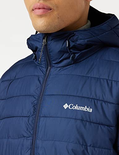 Columbia Powder Lite Hooded , Chaqueta Hombre, Azul (Collegiate Navy), S