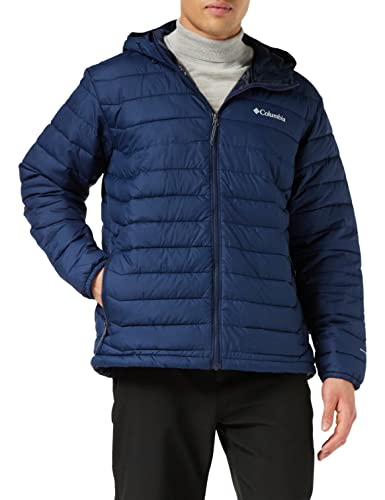 Columbia Powder Lite Hooded , Chaqueta Hombre, Azul (Collegiate Navy), S