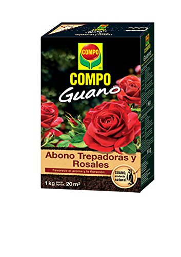 Compo 1 Kg Abono para Trepadoras Y Rosales con Guano Natural, Negro, 2 Kg + Azufre Fungicida Anti Oídio, Microgránulos Solubles En Agua, para Plantas Ornamentales, Arbustos Y Árboles, 450 G